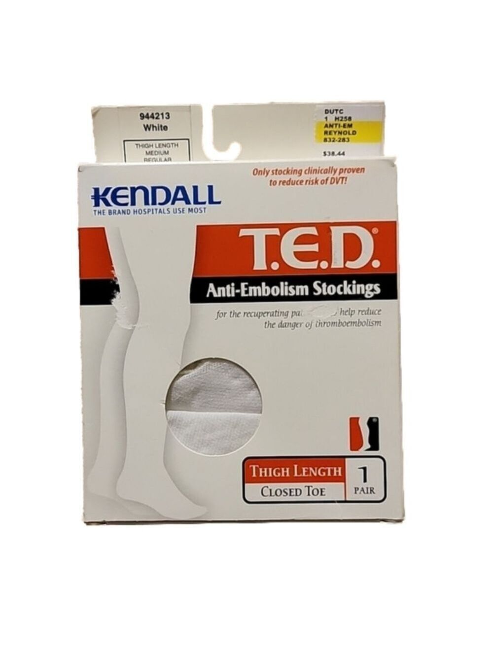 Kendall T.E.D Anti-Embolism White Thigh High Stockings Size Medium NWT